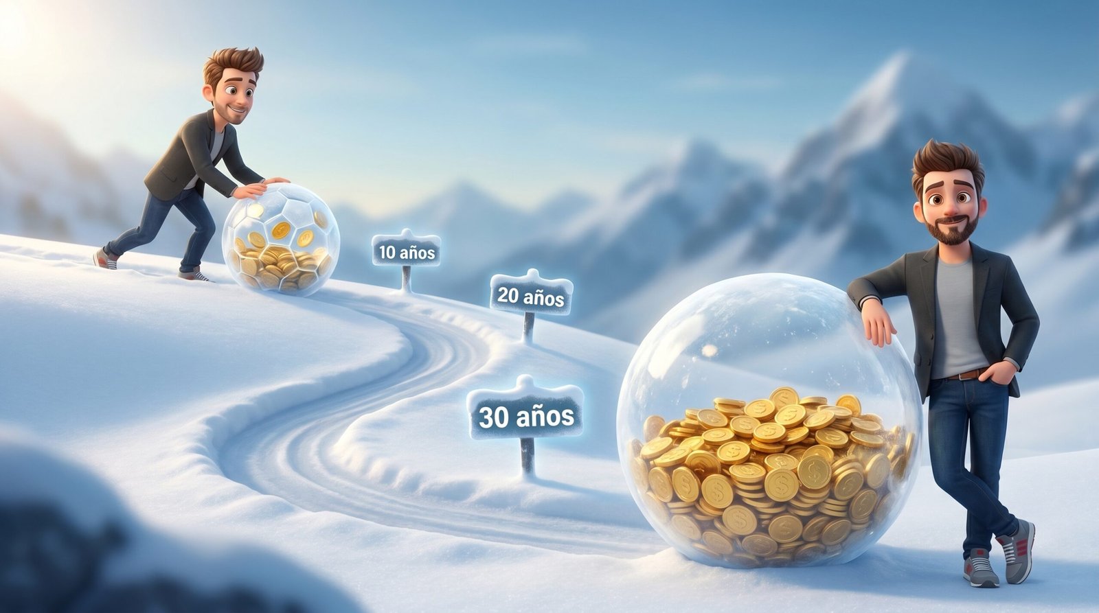 Calculadora de interés compuesto DesCero: crecimiento de una inversión a 10, 20 y 30 años con aportes periódicos