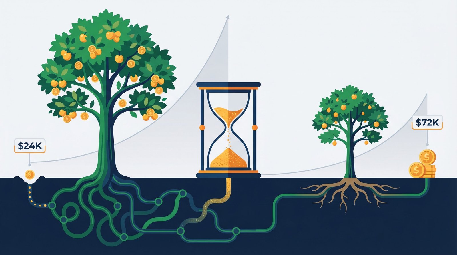 Empezar a invertir joven vs tarde: planta sembrada a los 10 años da más frutos que otra más grande plantada a los 30
